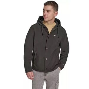 NWT Champion Sport Shell Fleece Black Coaches Hooded Jacket Medium MSRP $175